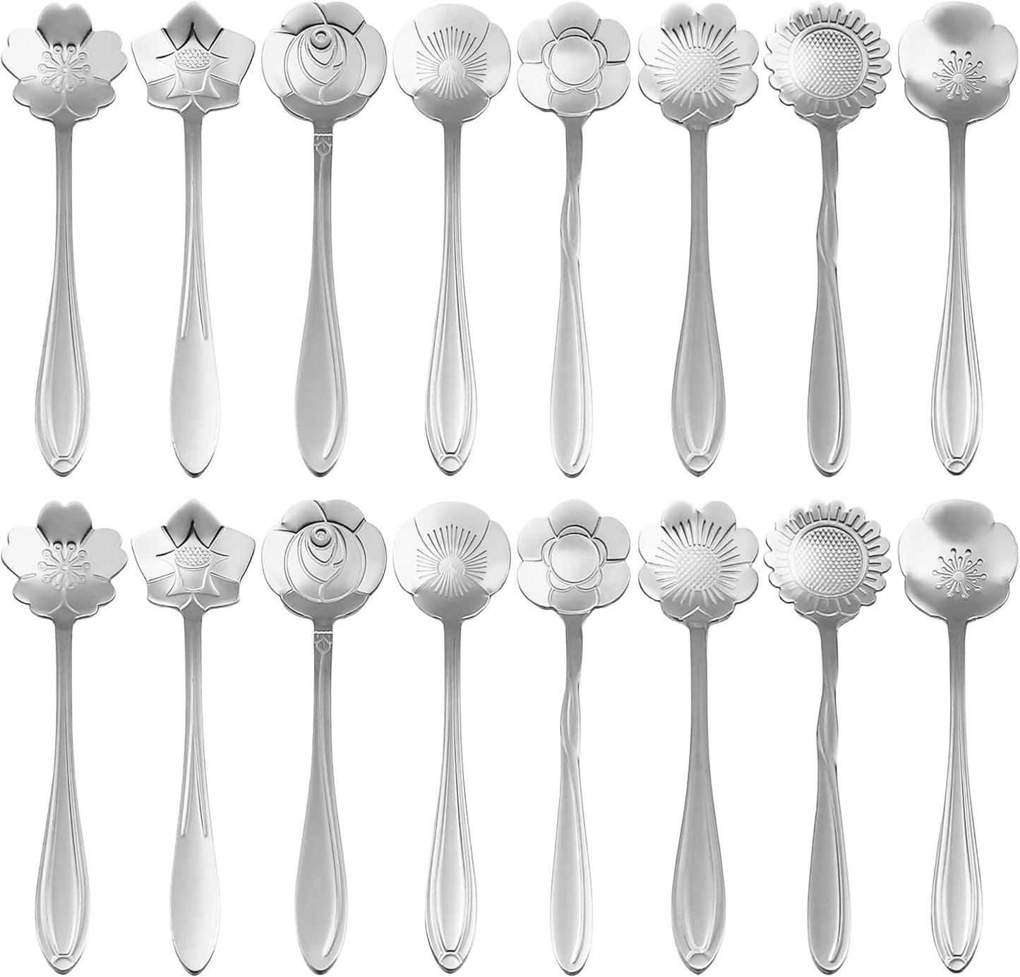 Tea and Coffee Spoons - Flower Designs
