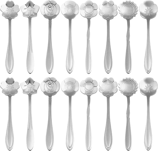 Tea and Coffee Spoons - Flower Designs